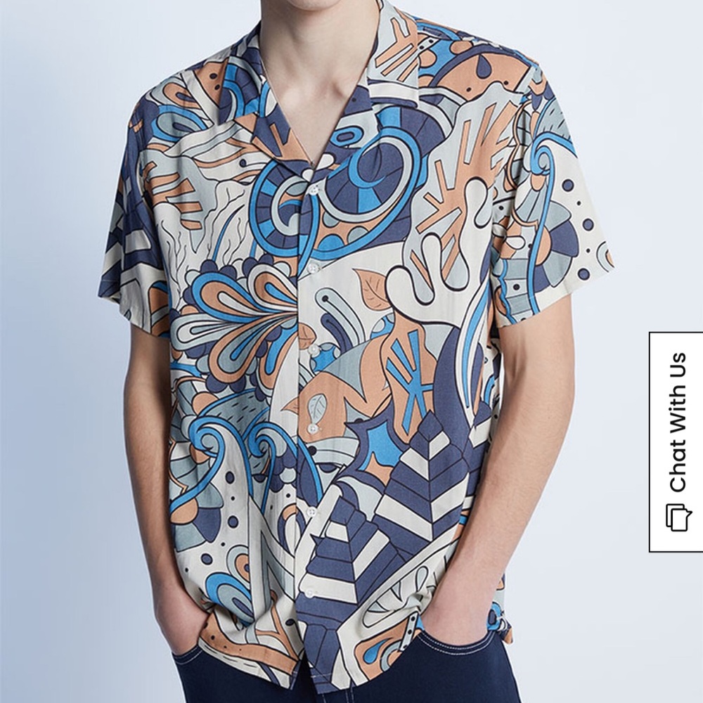 Men’s - Abstract Button Down Shirt